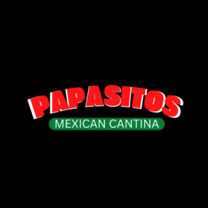A black background with the words papasitos mexican cantina.