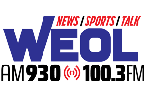 A radio station logo with the words " news sports weor 9 3 0 1 0 0. 3 ".