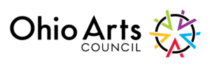 A black and white image of the logo for arts council.