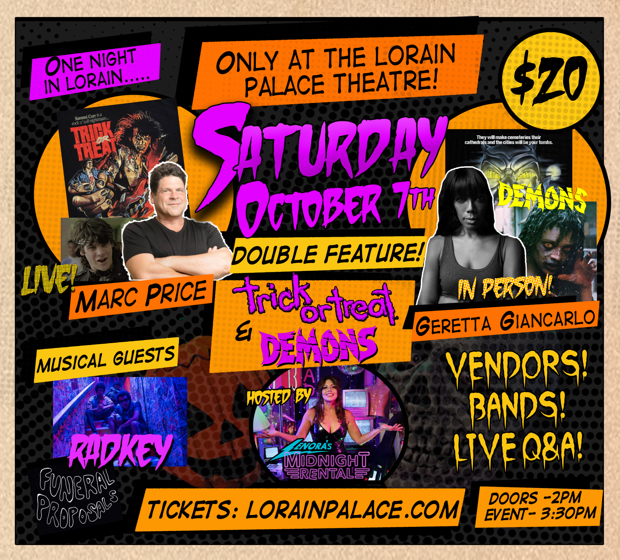 A poster for the lorain palace theatre 's halloween event.